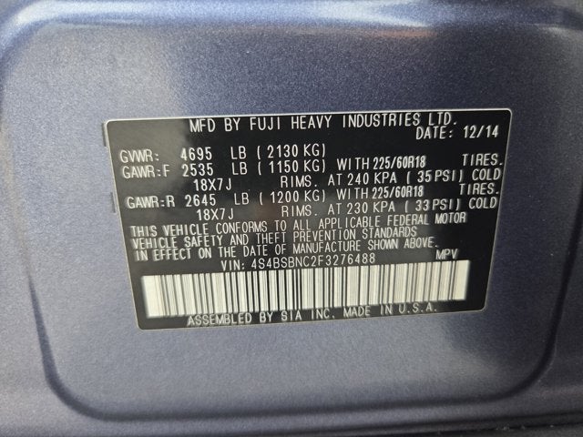 2015 Subaru Outback 2.5i Limited