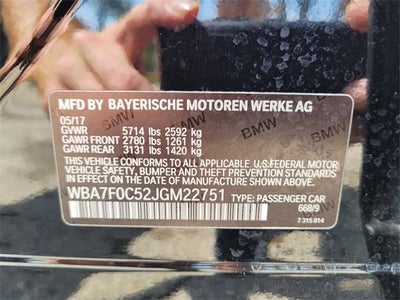 2018 BMW 750i 750i