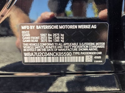 2022 BMW 750i xDrive 750i xDrive