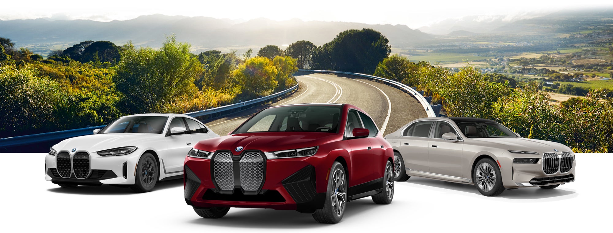 i4, iX and i7 placed on top of a scenic background