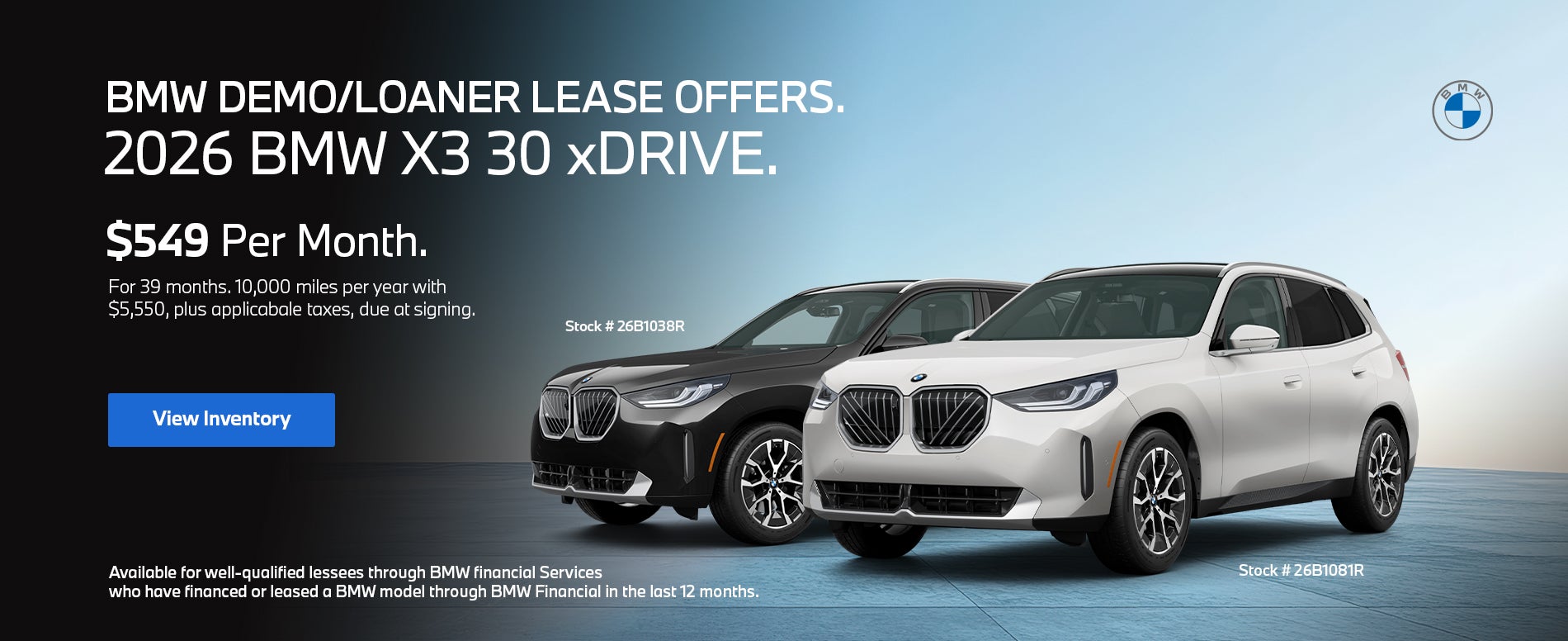 BMW Demo/Loaner lease offers - BMW X3 30 xDrive