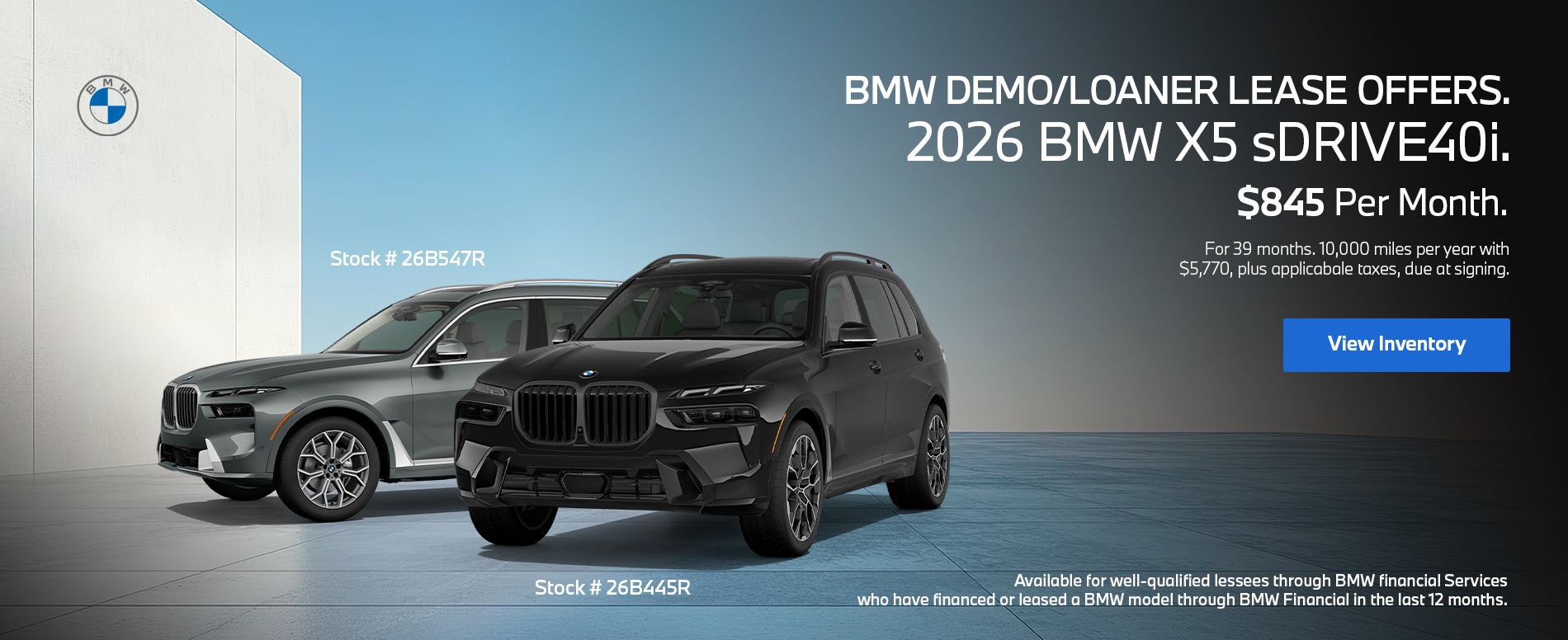 BMW Demo/Loaner lease offers - BMW X5 sDrive40i